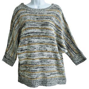 Gossip Girl x Romeo Juliet Couture Knit Sweater Lurex Stripes Dolman Sleeves M